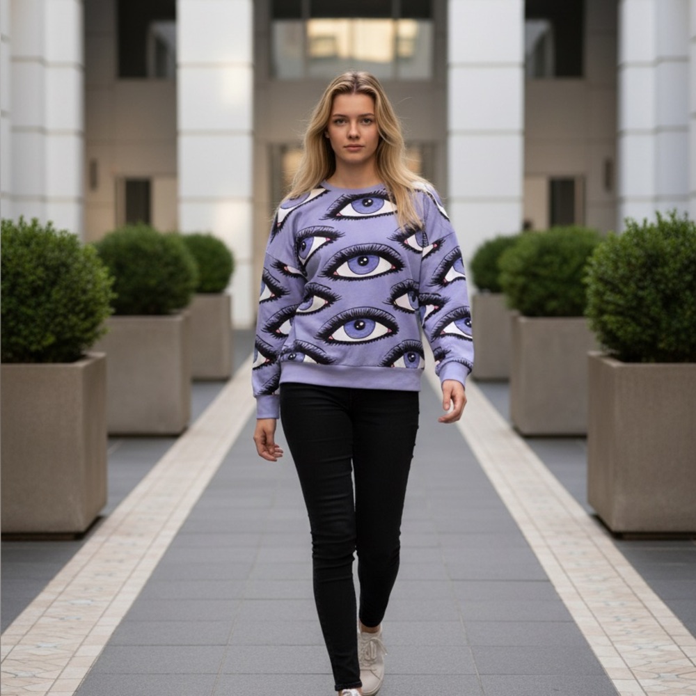 Eye Pattern Purple lightweight sweatshirt